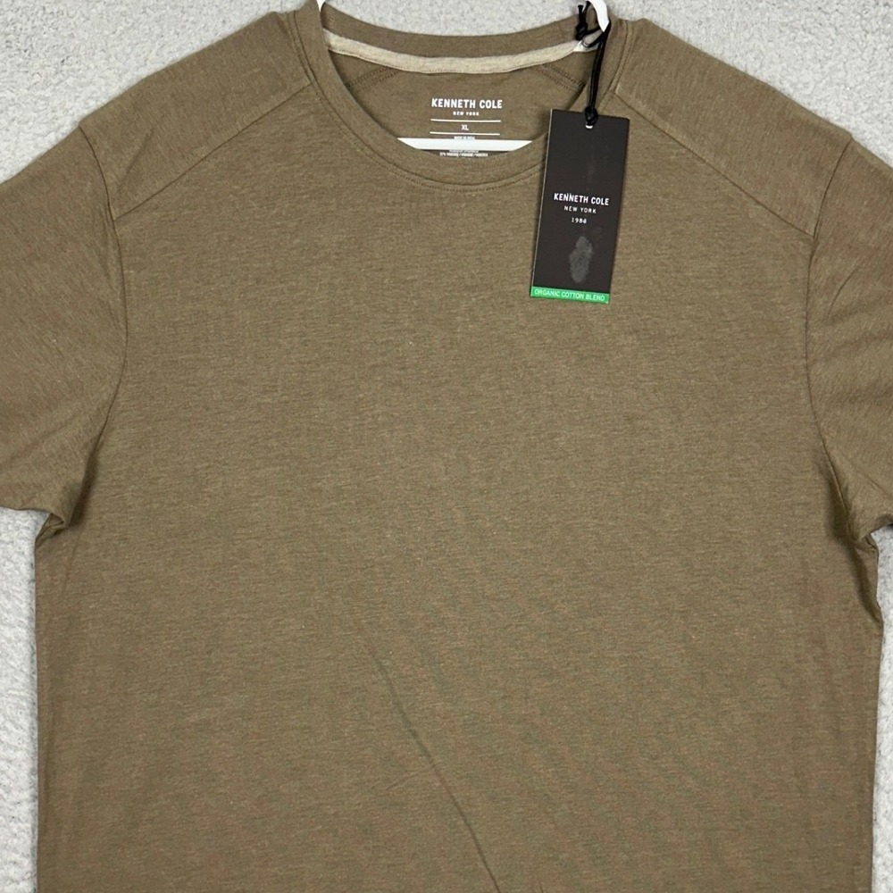 NEW Kenneth Cole T Shirt Mens XL Teak Melange Organic Cotton Blend Stretch Tee